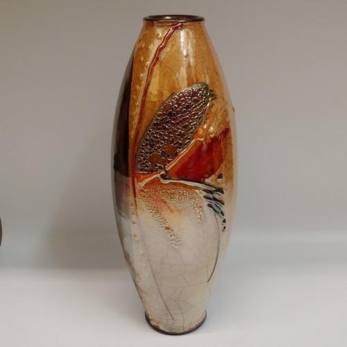 #221182 Raku Vase 3xFired 12x4.5 $42 at Hunter Wolff Gallery